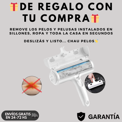 CEPILLO A VAPOR PARA MASCOTAS + RODILLO QUITA PELO